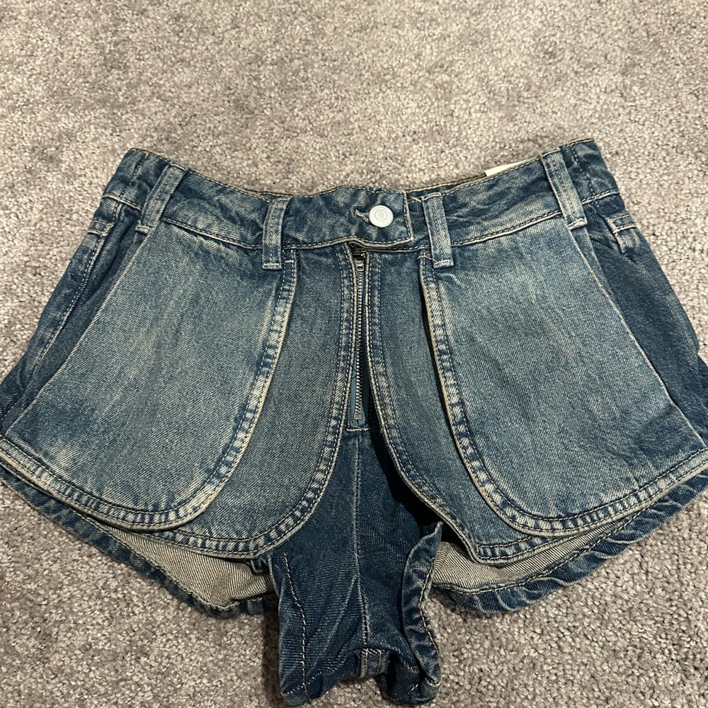 NWT FP We the Free Denim Skort Micro Shorts